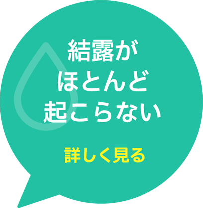 結露がほとんど起こらない
